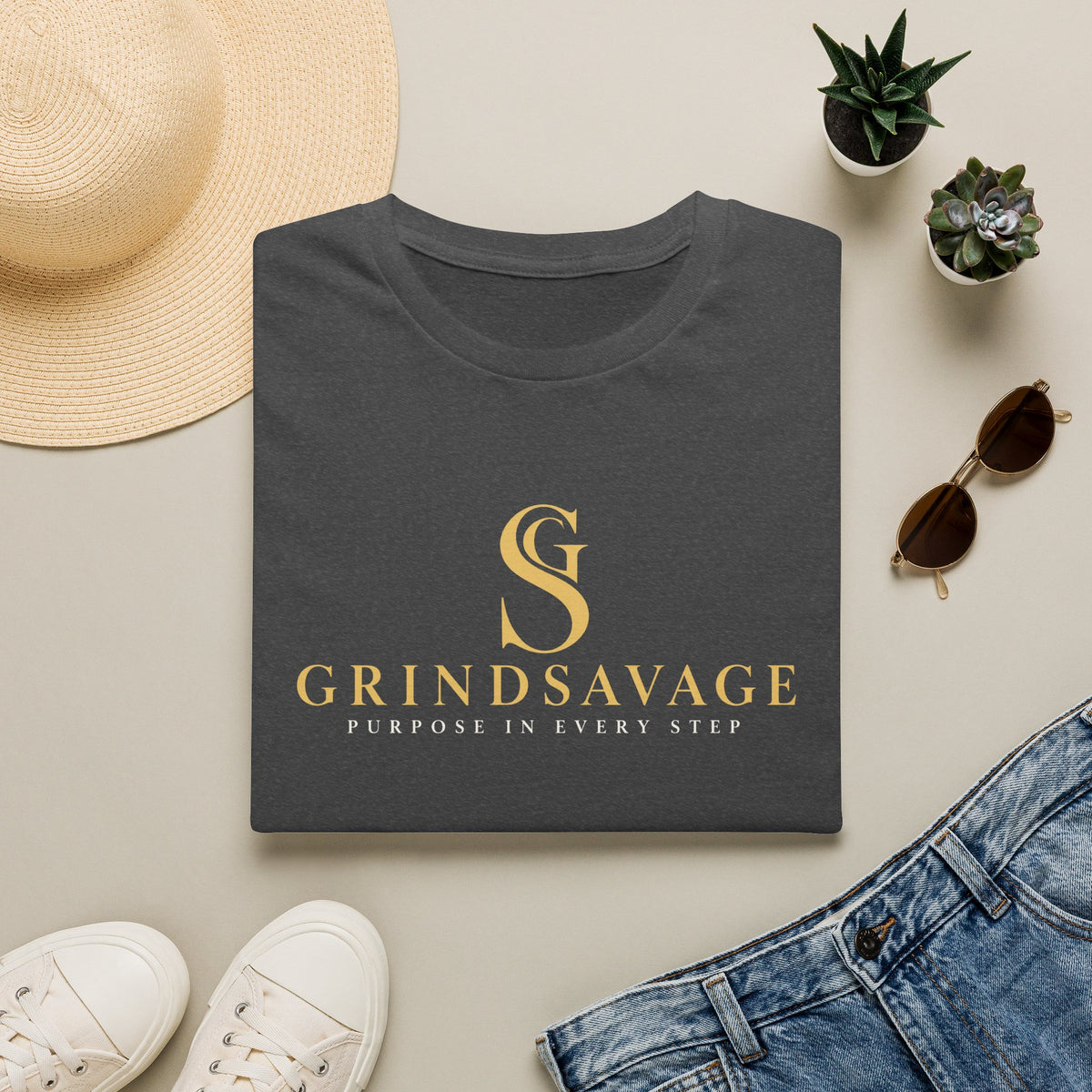 GrindSavage Minimalist Gold Logo T-Shirt