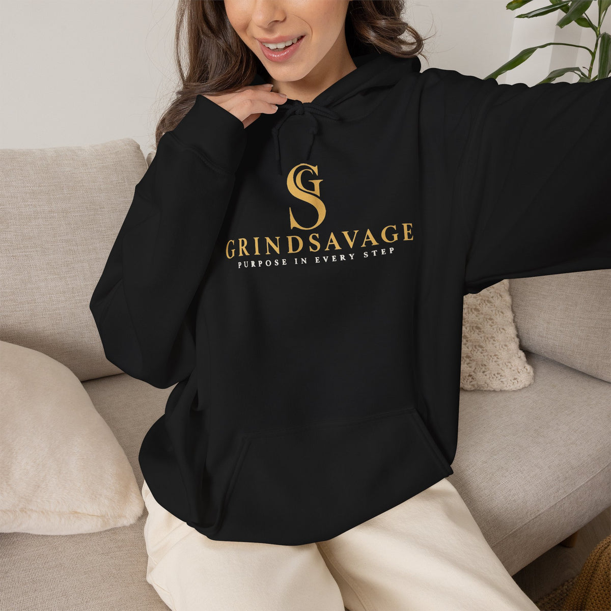 GrindSavage Gold Emblem Hoodie