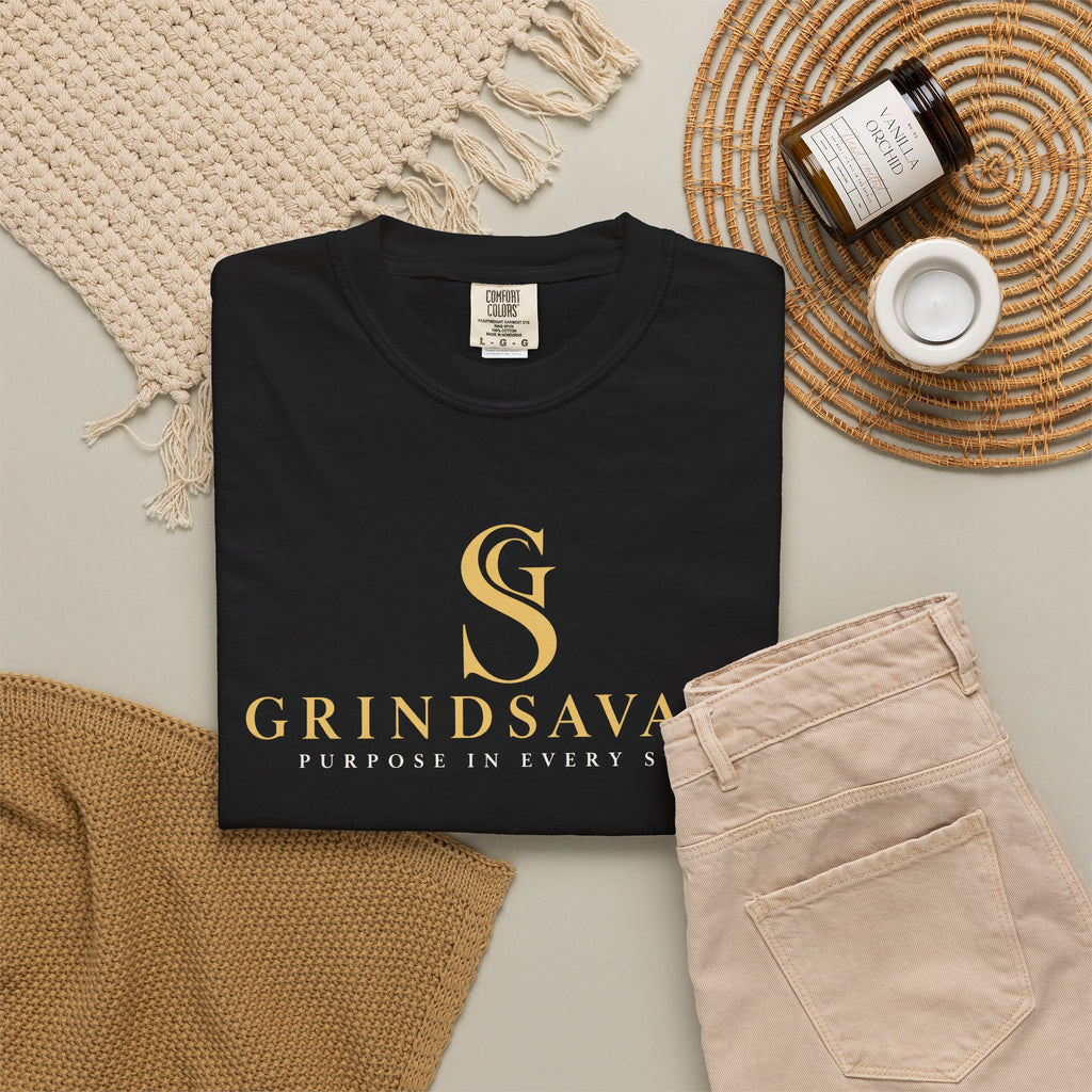 GrindSavage Gold Emblem Garment-Dyed T-Shirt