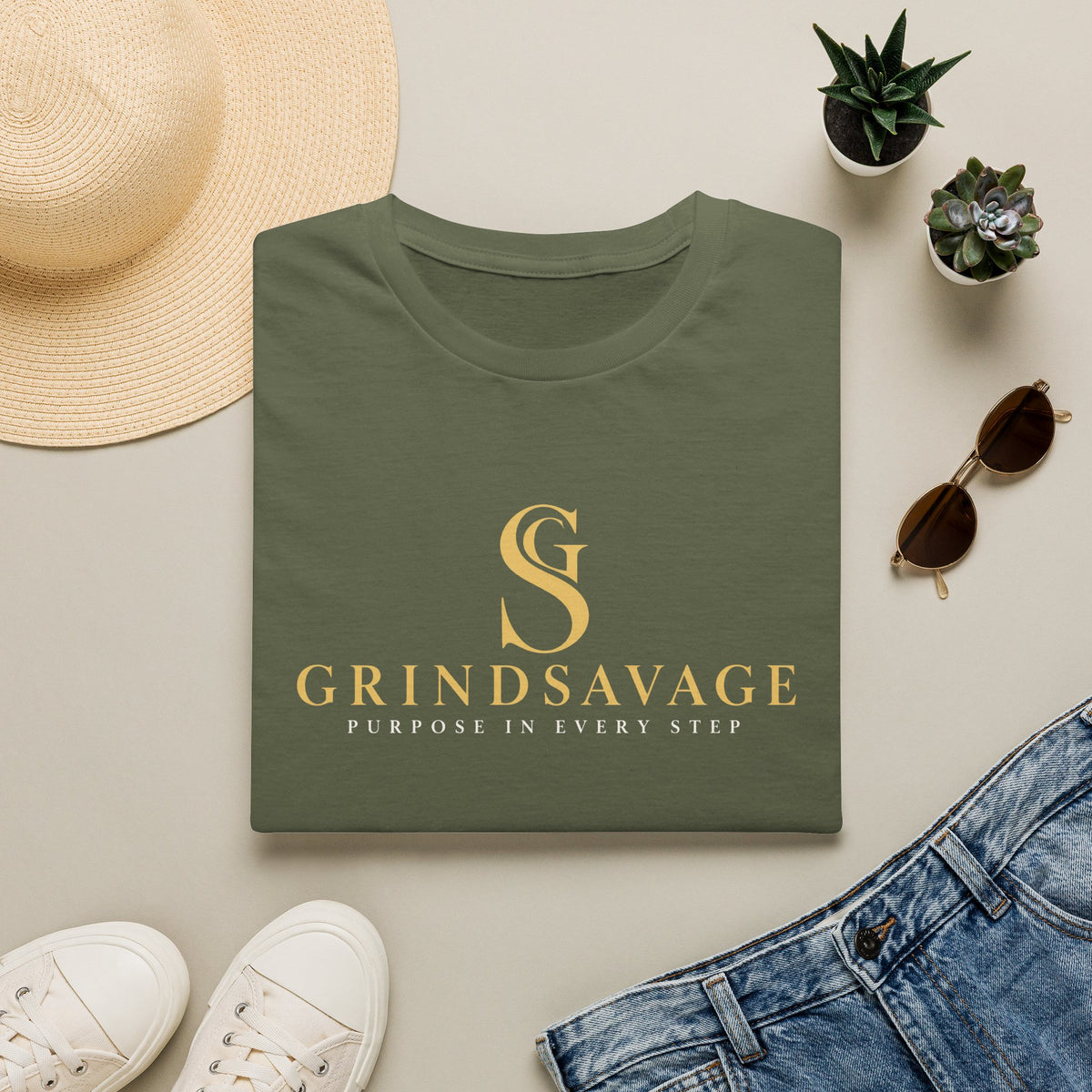 GrindSavage Minimalist Gold Logo T-Shirt