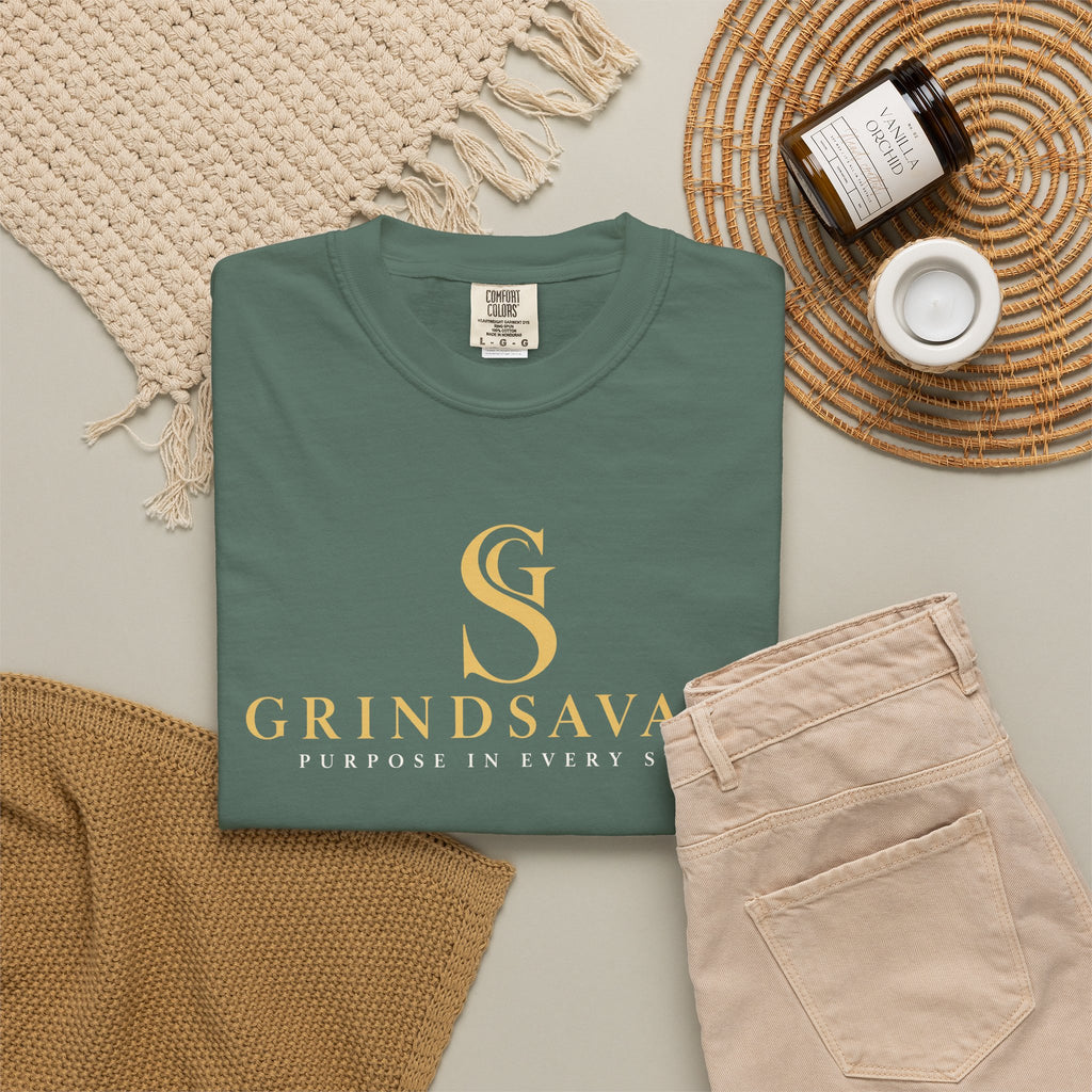 GrindSavage Gold Emblem Garment-Dyed T-Shirt