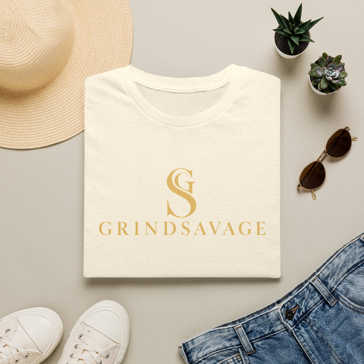 GrindSavage Minimalist Gold Logo T-Shirt