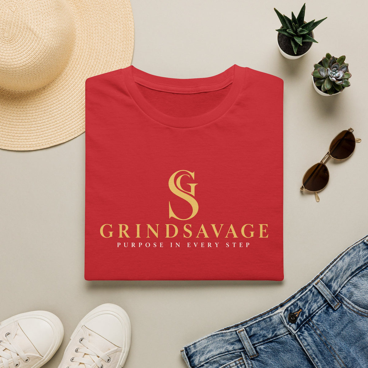 GrindSavage Minimalist Gold Logo T-Shirt