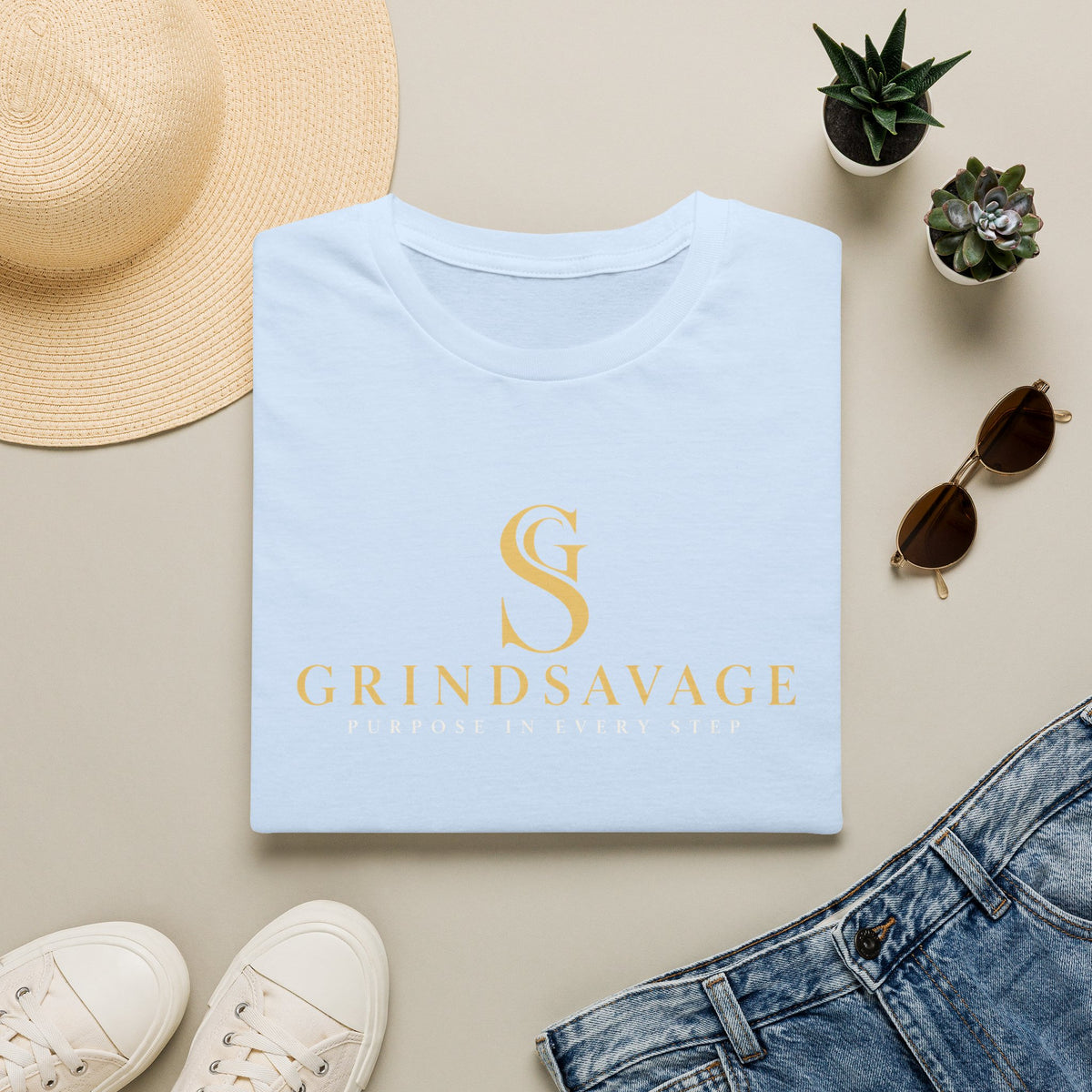 GrindSavage Minimalist Gold Logo T-Shirt