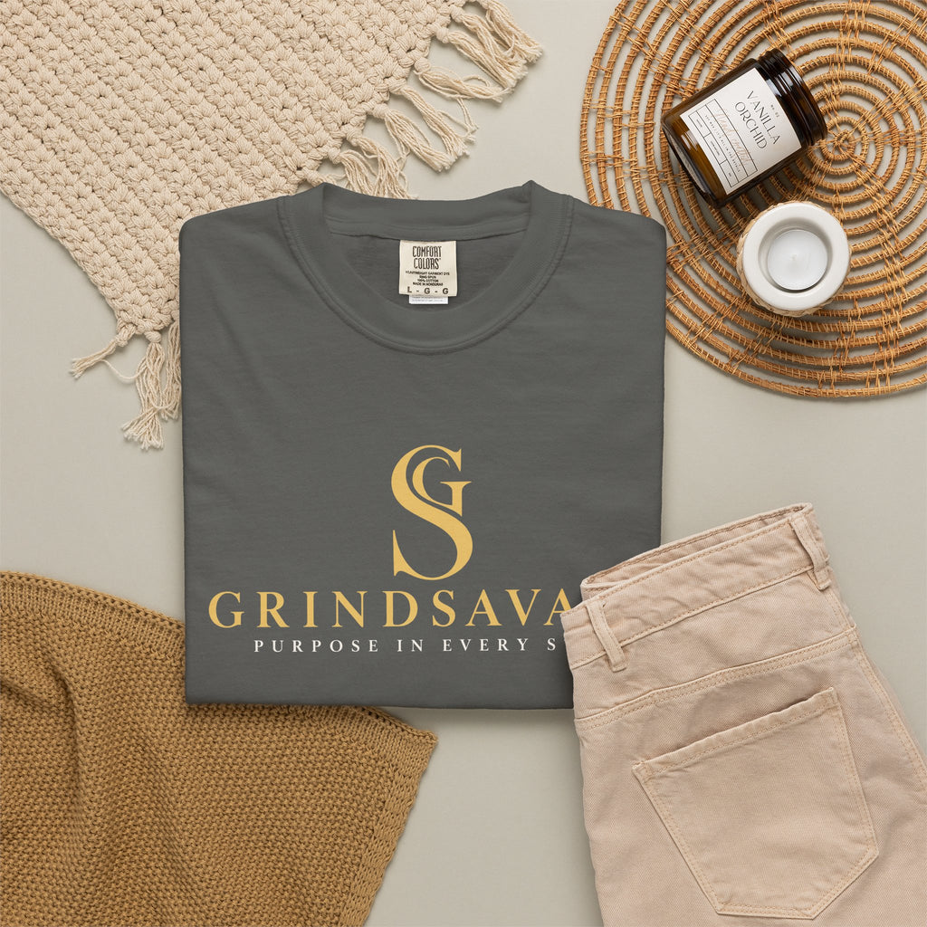GrindSavage Gold Emblem Garment-Dyed T-Shirt