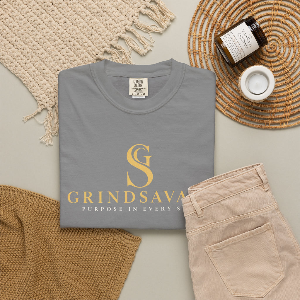 GrindSavage Gold Emblem Garment-Dyed T-Shirt