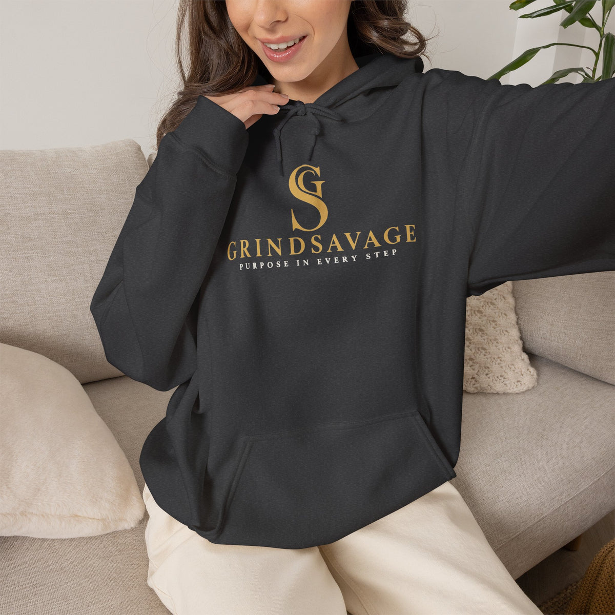 GrindSavage Gold Emblem Hoodie