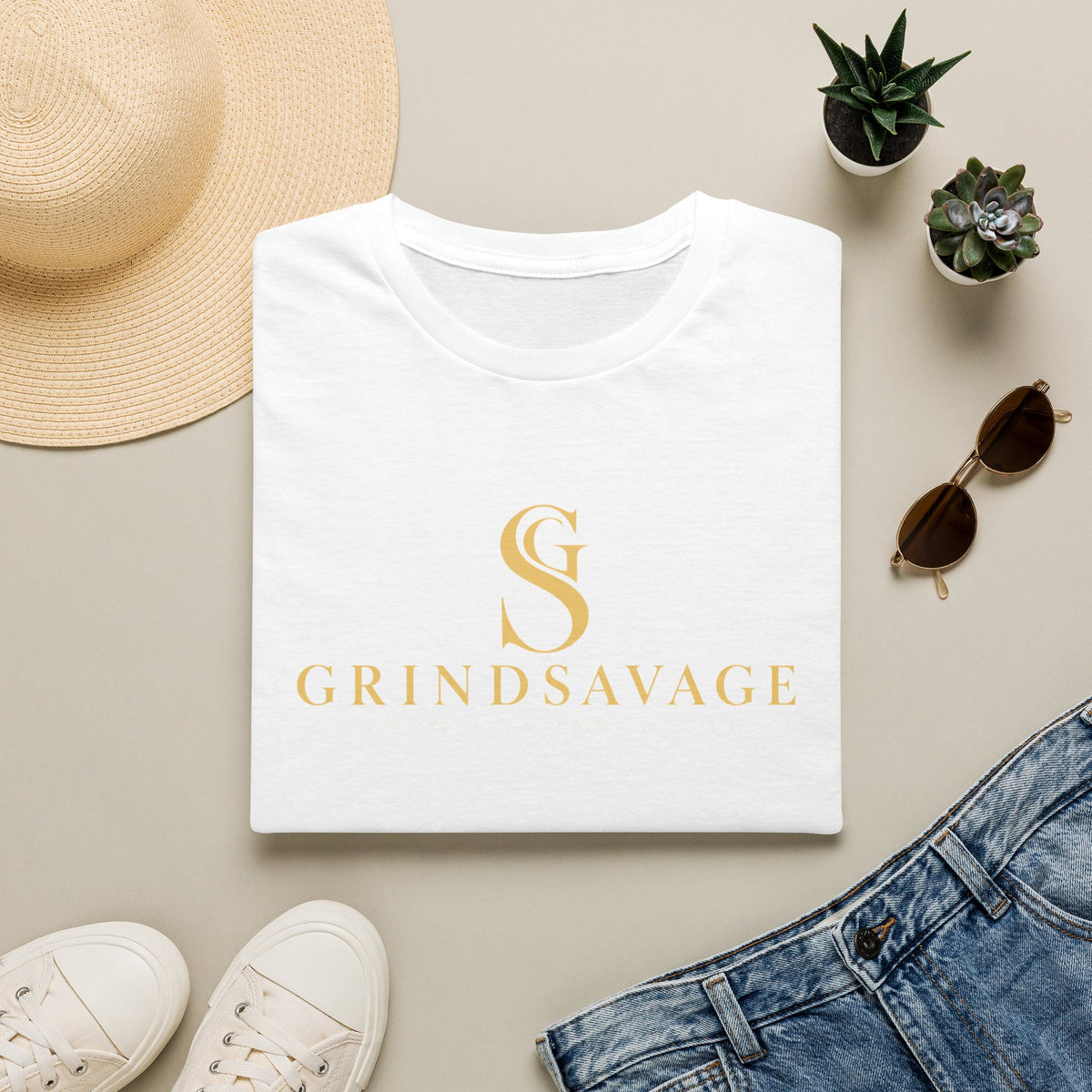 GrindSavage Minimalist Gold Logo T-Shirt