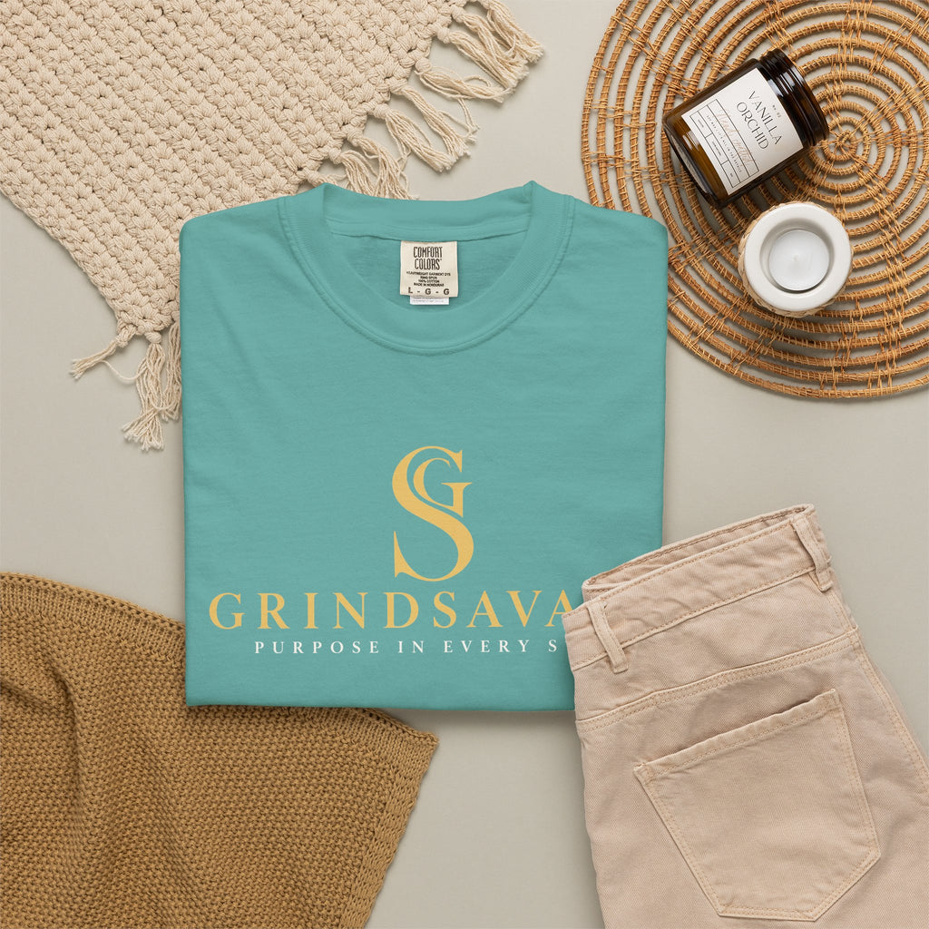 GrindSavage Gold Emblem Garment-Dyed T-Shirt